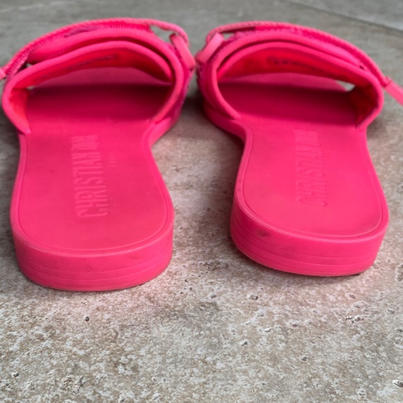 Dior Bright Pink Slide Sandals - Picture 15 of 16